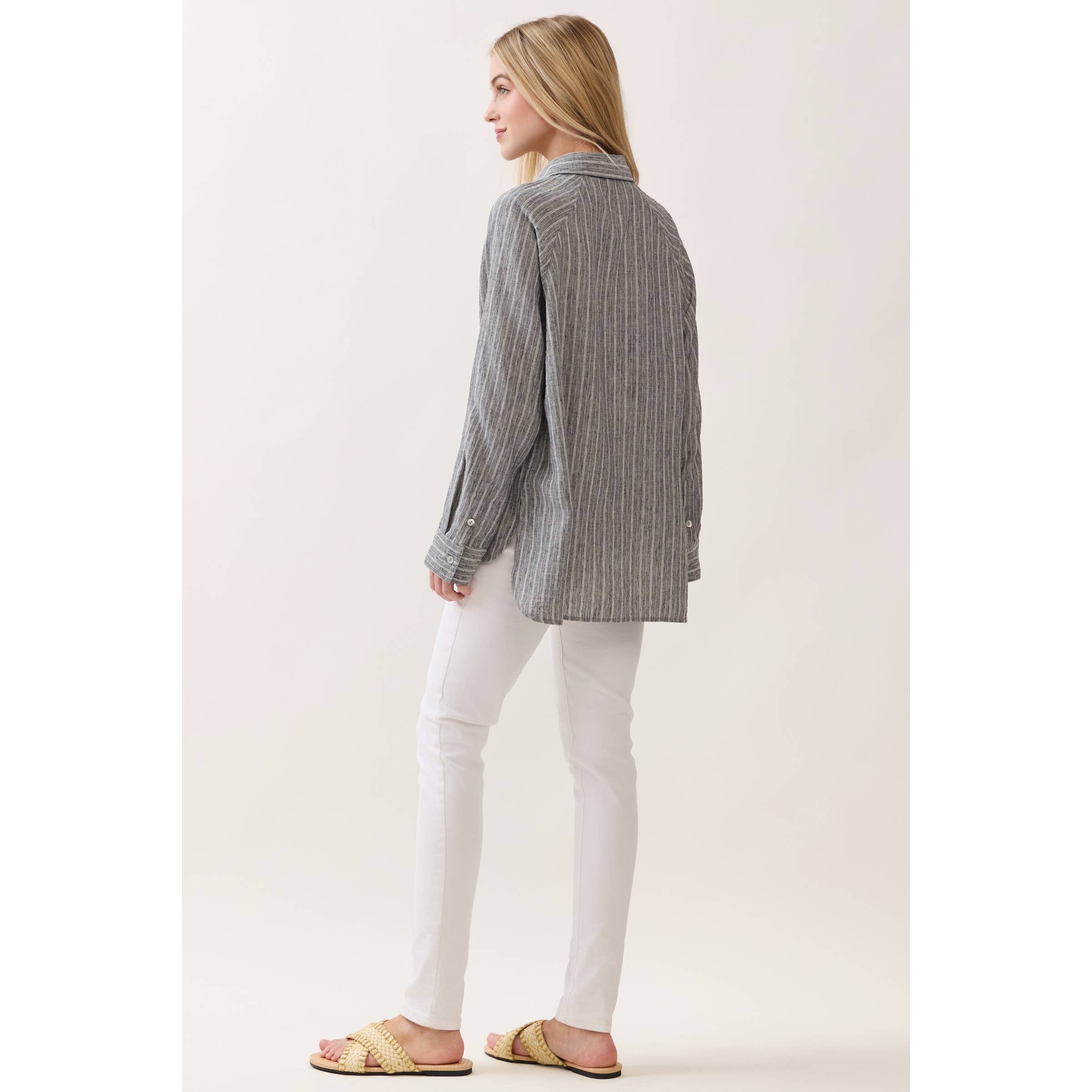 Livia Striped Button-Down Shirt