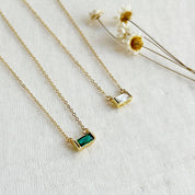 Baguette Crystal Gold Necklace