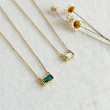 Baguette Crystal Gold Necklace