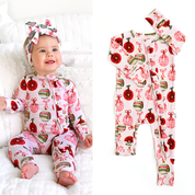Ornate Ornaments Ruffle Zip