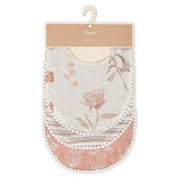 Violet Floral Cotton Baby Bib Set