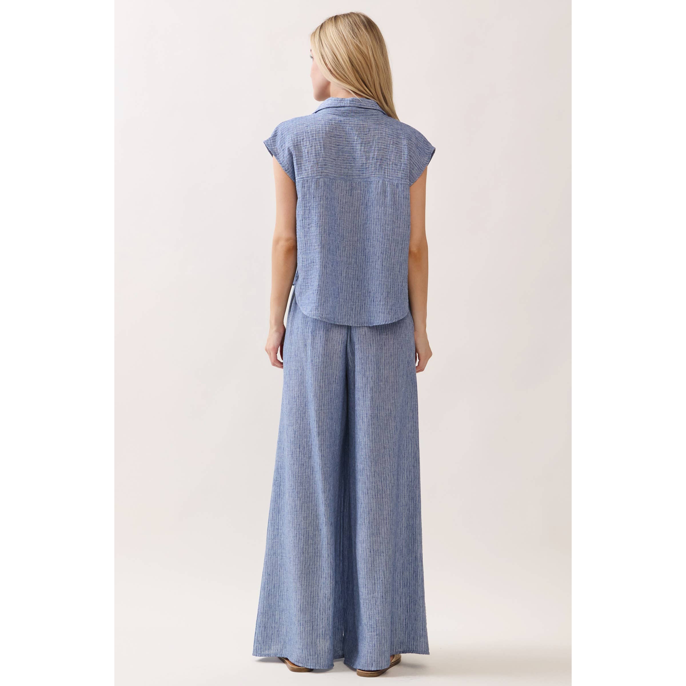 Ottilie Striped Smocked Waist Wide Leg Pants