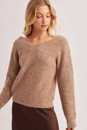 Esme Lace Back Ribbed Sweater