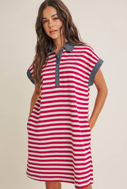 Aurelia Stripe Polo Mini Dress