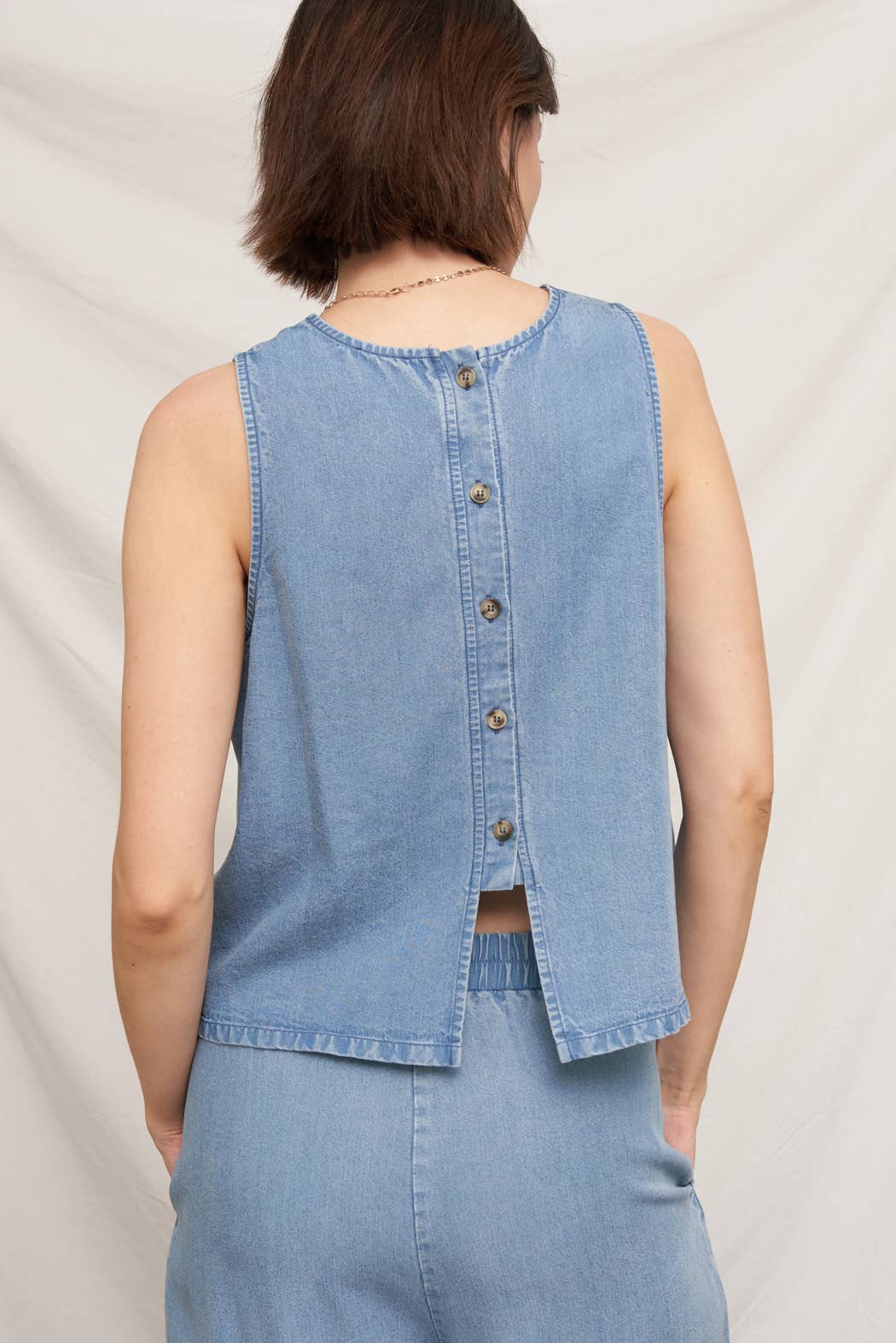 The Marina Denim Sleeveless Top