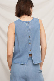 The Marina Denim Sleeveless Top