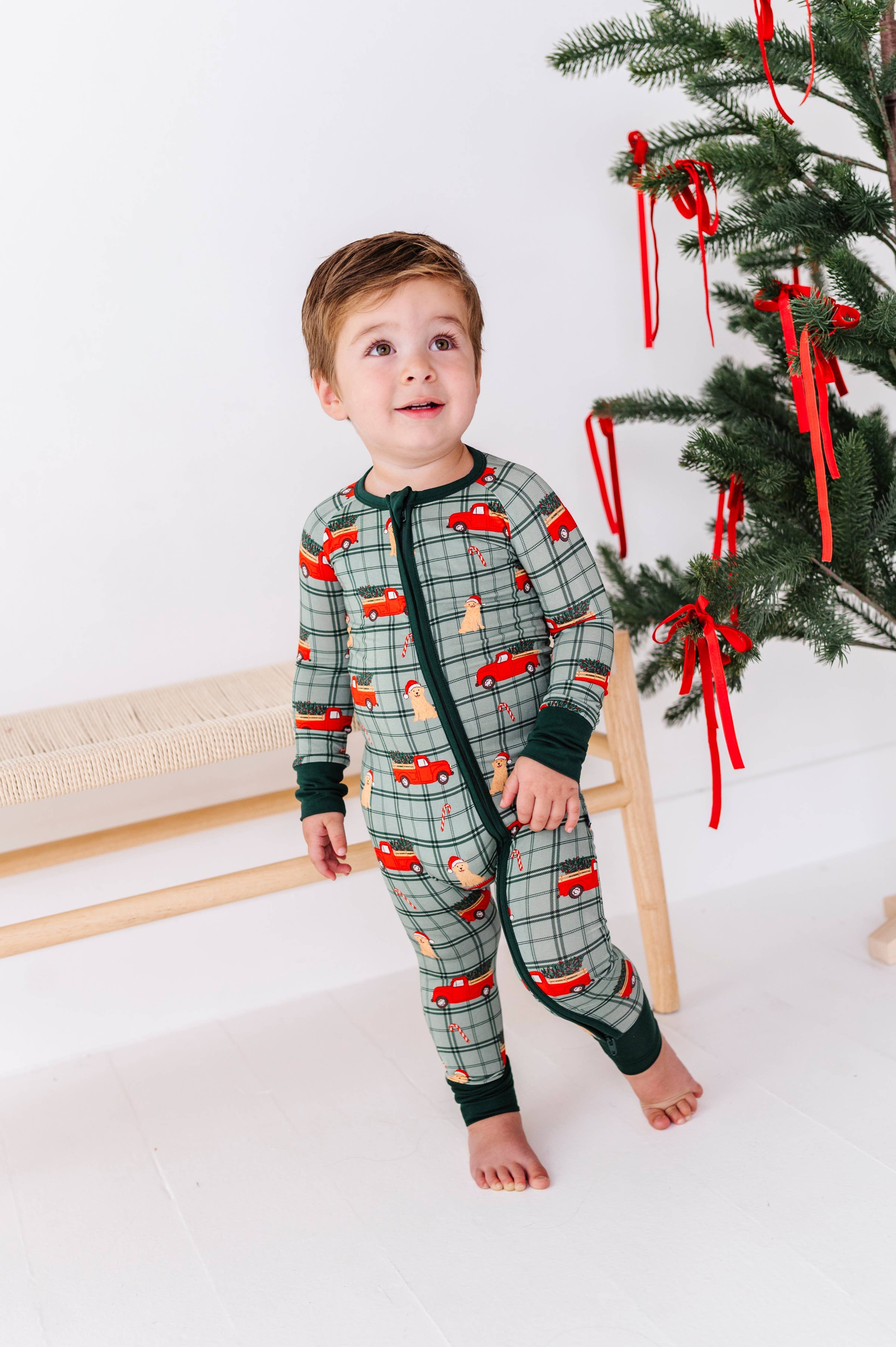 Green Holly Jolly Doggies Convertible Footies