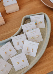 White Opal Crown Stud Earrings
