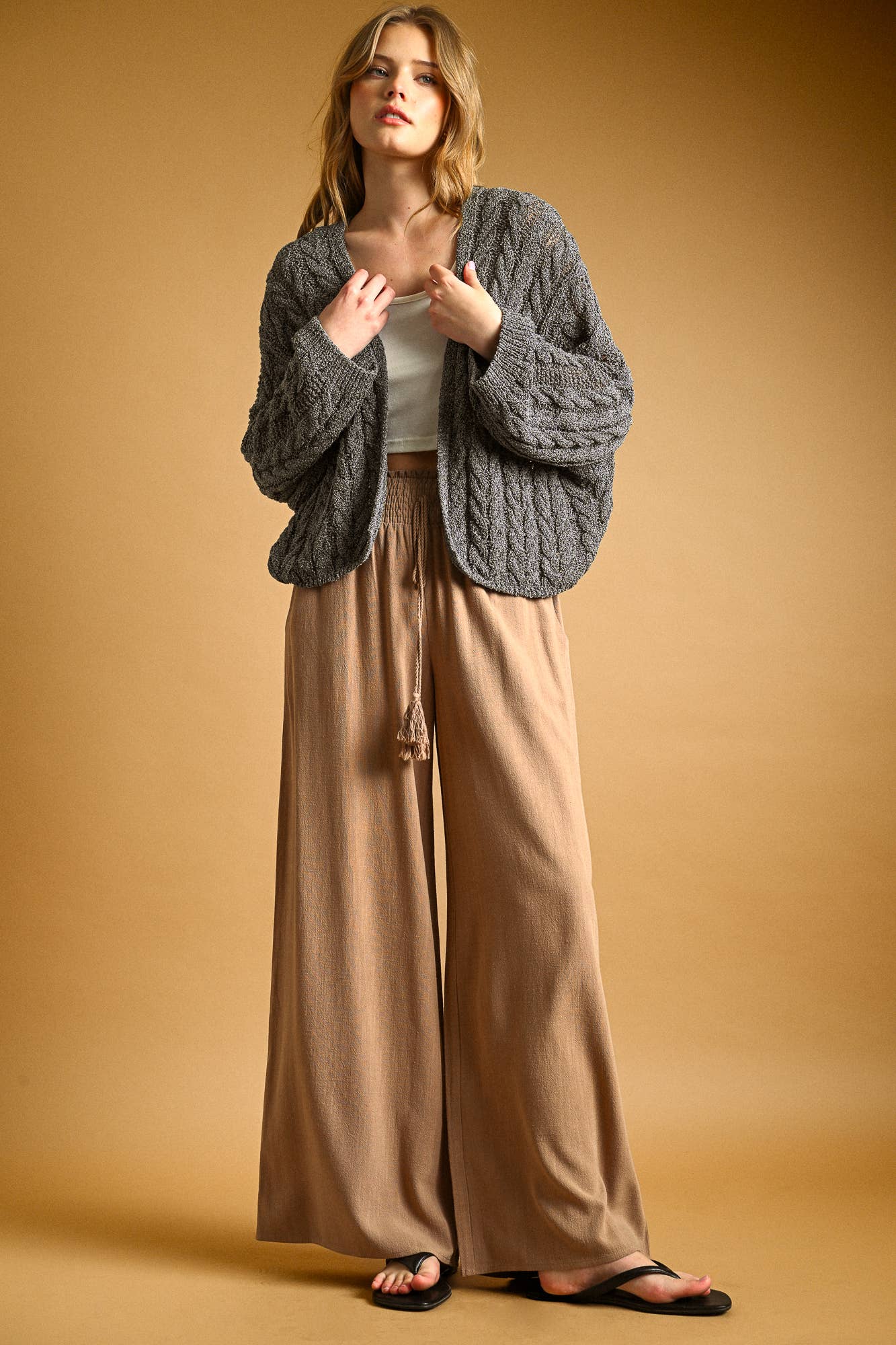 Breezy Wide-Leg Smocked Waist Pants