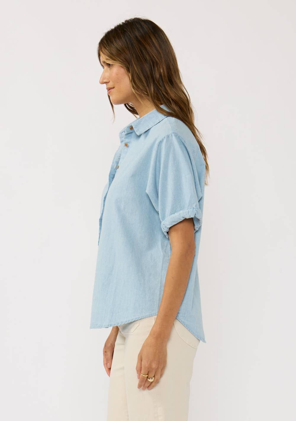 Hallie Short Sleeve Chambray Shirt