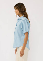 Hallie Short Sleeve Chambray Shirt