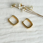 Everyday CZ Square Hoop Earrings