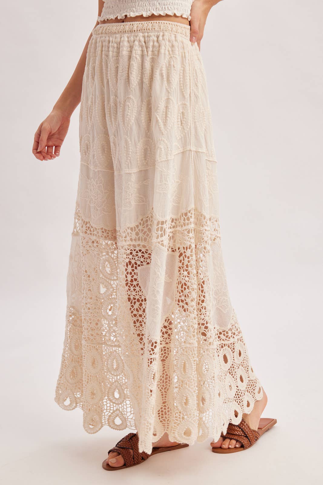 Santorini Crochet Maxi Skirt