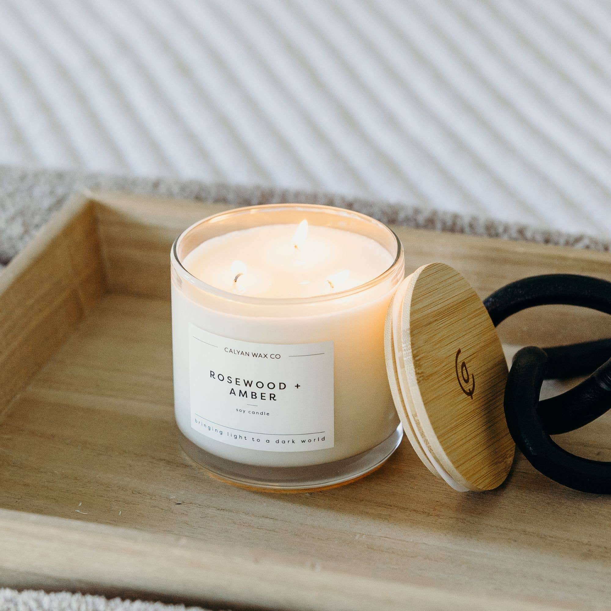 Rosewood + Amber 3-Wick Soy Candle