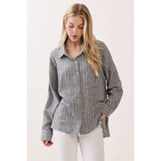 Livia Striped Button-Down Shirt