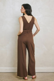 Vera Linen V-Neck Jumpsuit