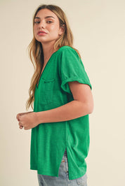 Zoie V-Neck Short Sleeve Top