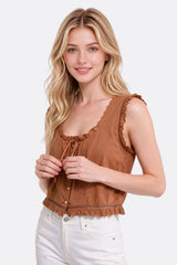 Dahlia Embroidered Eyelet Cotton Top