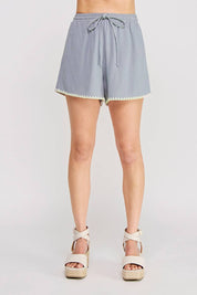 Embroidered Trim Shorts