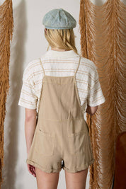 Spaghetti Tie Overall Shorts