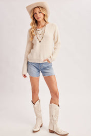 Esme Lace Back Ribbed Sweater