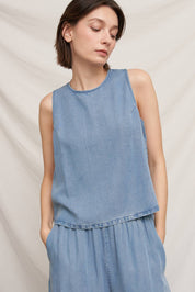 The Marina Denim Sleeveless Top