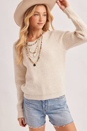 Esme Lace Back Ribbed Sweater