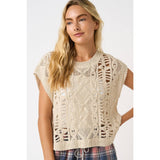 Kaia Crochet Open Knit Sweater Top