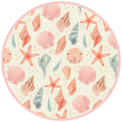 Sandy Seashells Pink Reversible Beach Baby Bucket Hat