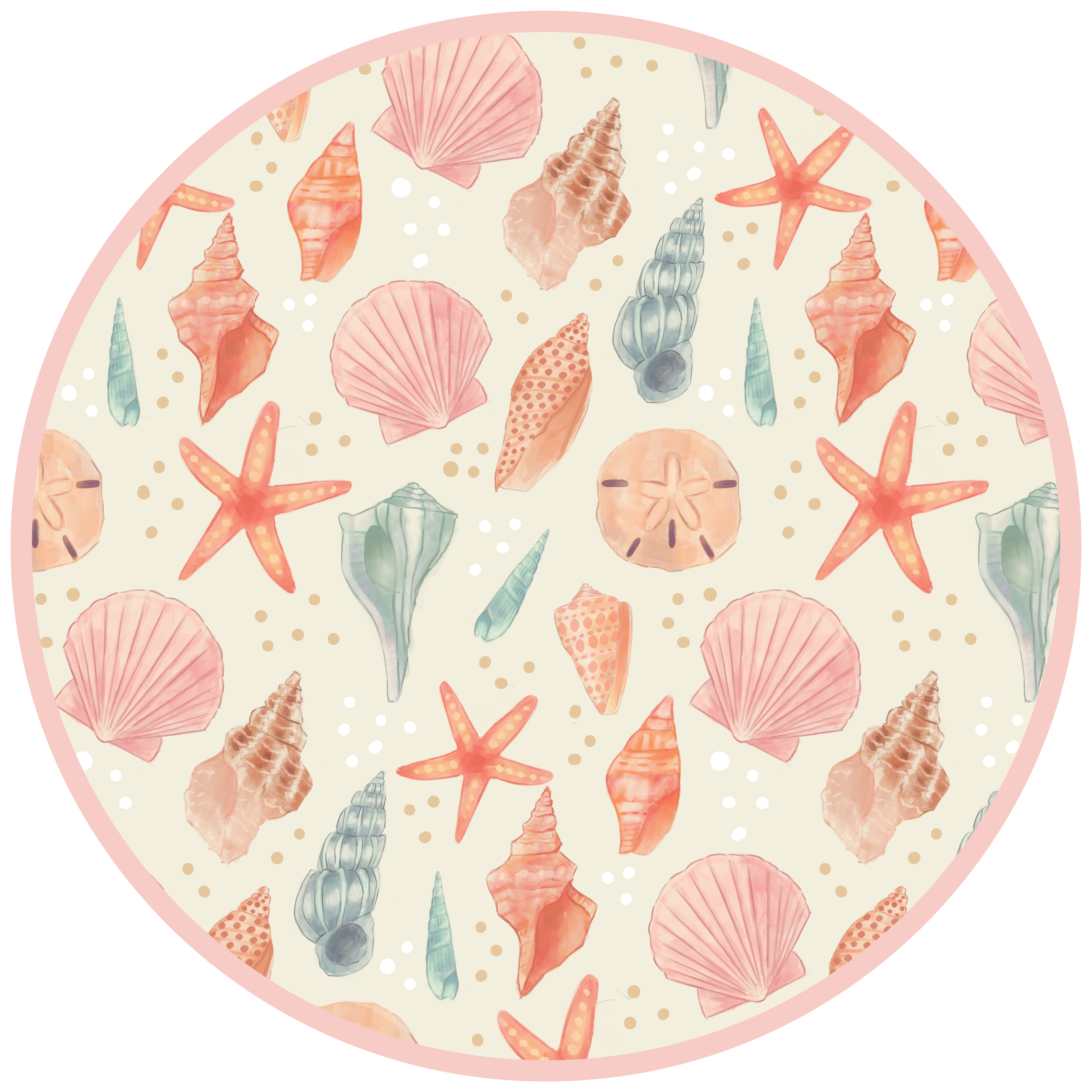 Sandy Seashells Pink Reversible Beach Baby Bucket Hat