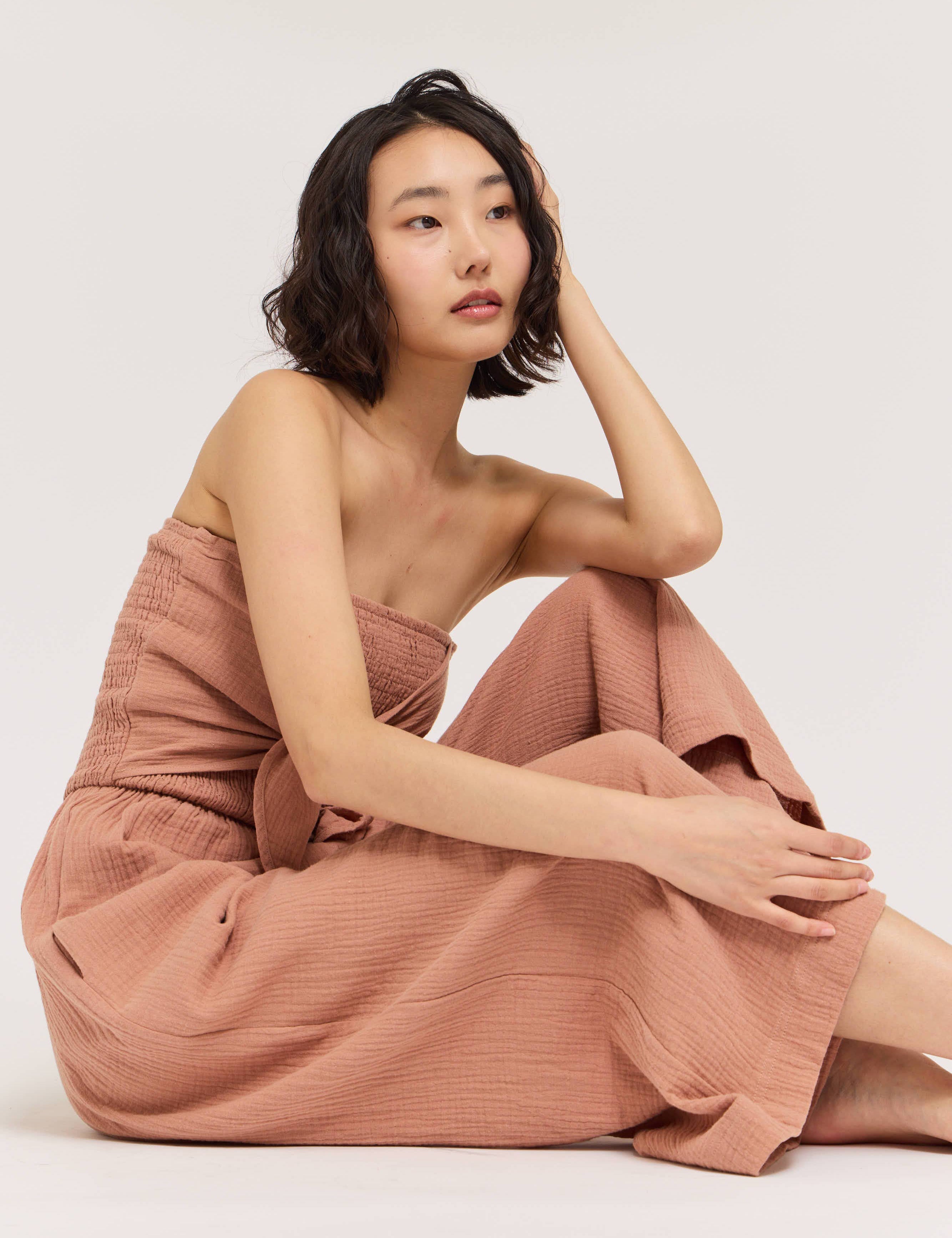 Solana Tie-Front Gauze Jumpsuit