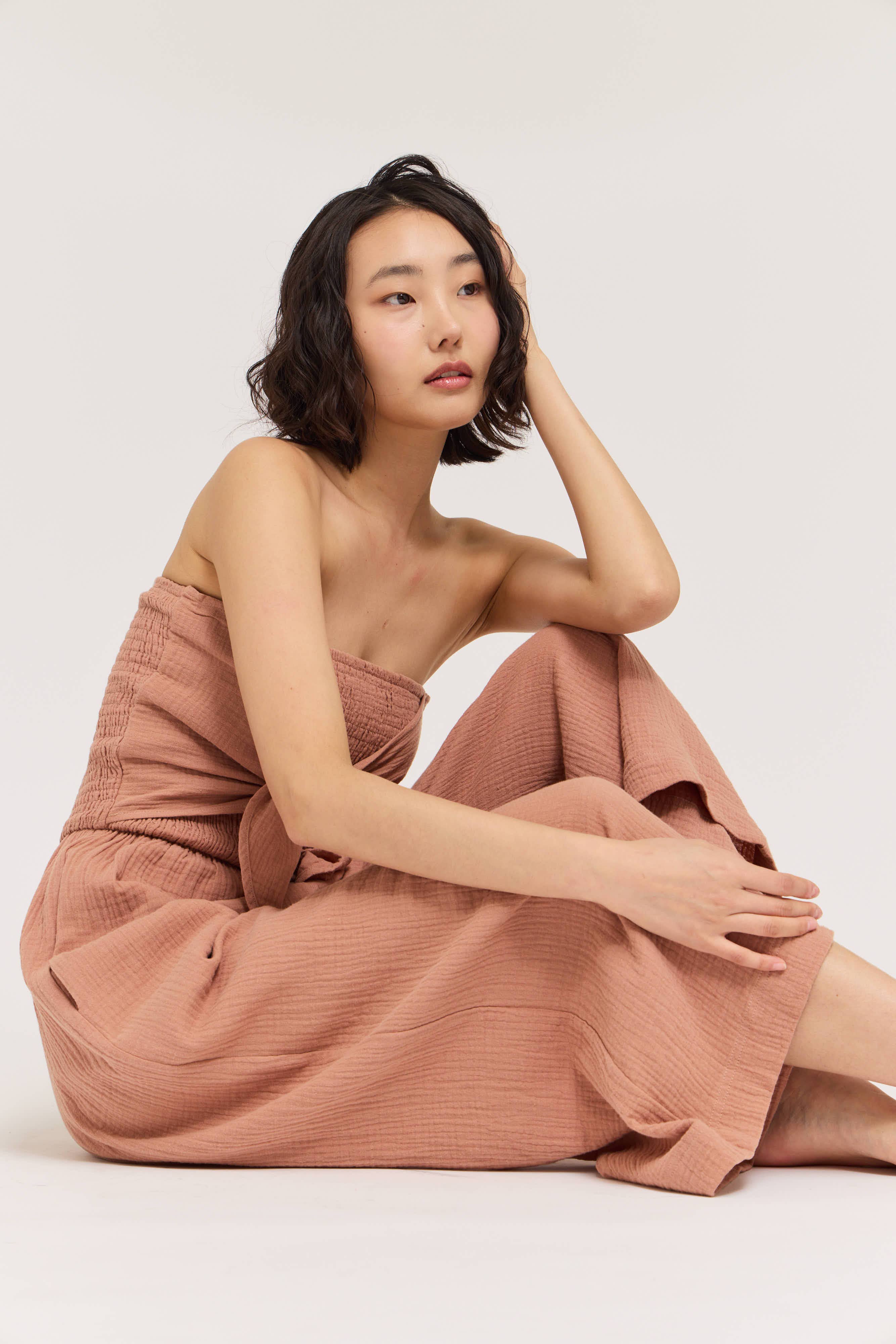 Solana Tie-Front Gauze Jumpsuit