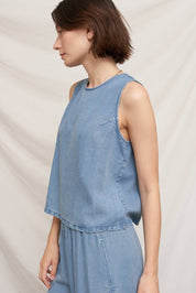 The Marina Denim Sleeveless Top