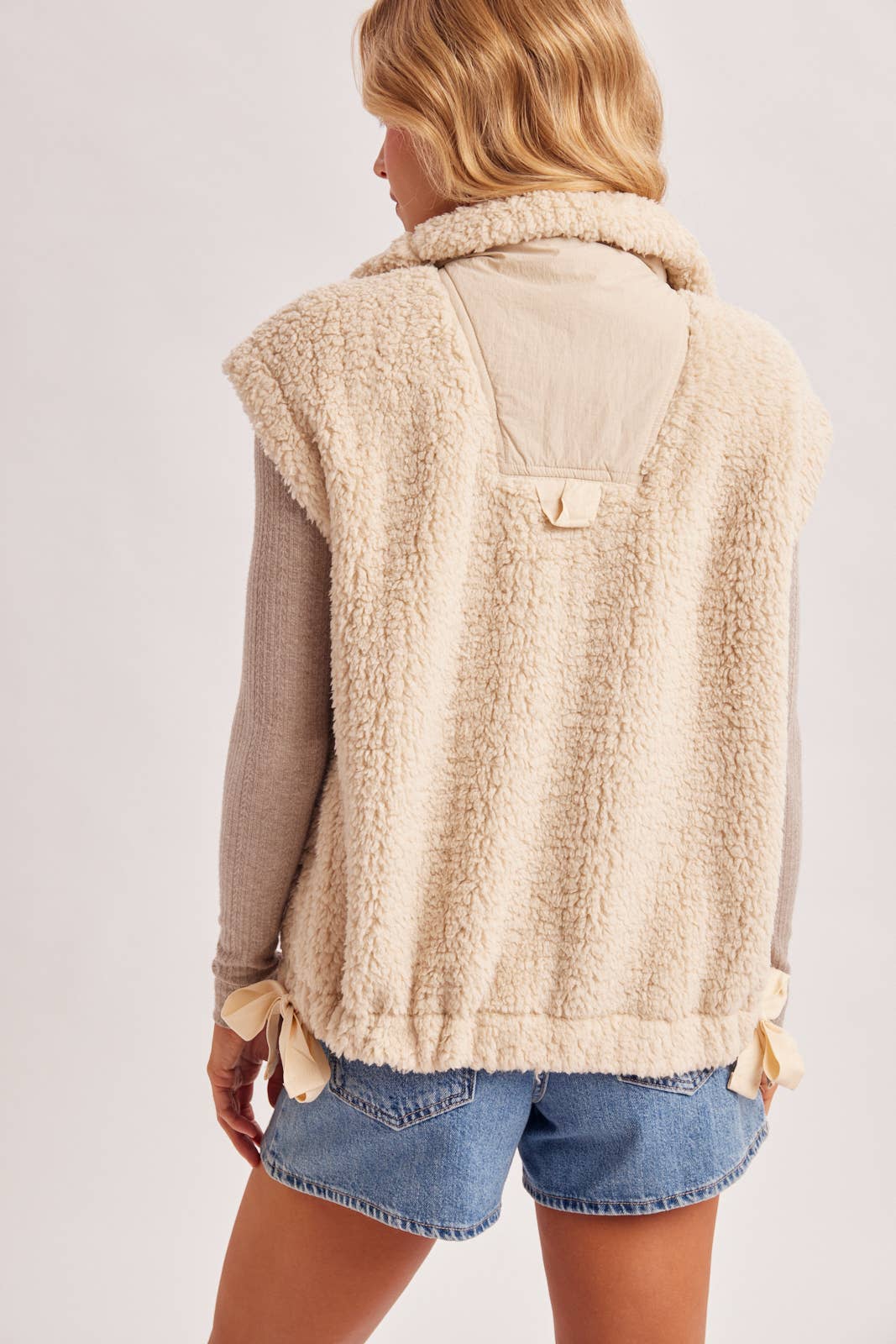 Hana Mock Neck Sherpa Vest