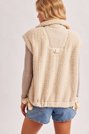 Hana Mock Neck Sherpa Vest