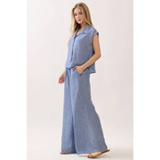 Ottilie Striped Smocked Waist Wide Leg Pants