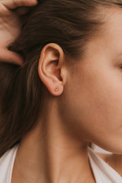 White CZ Offset Trio Earrings