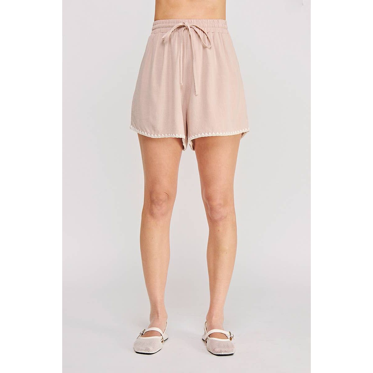 Embroidered Trim Shorts