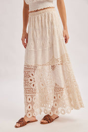 Santorini Crochet Maxi Skirt
