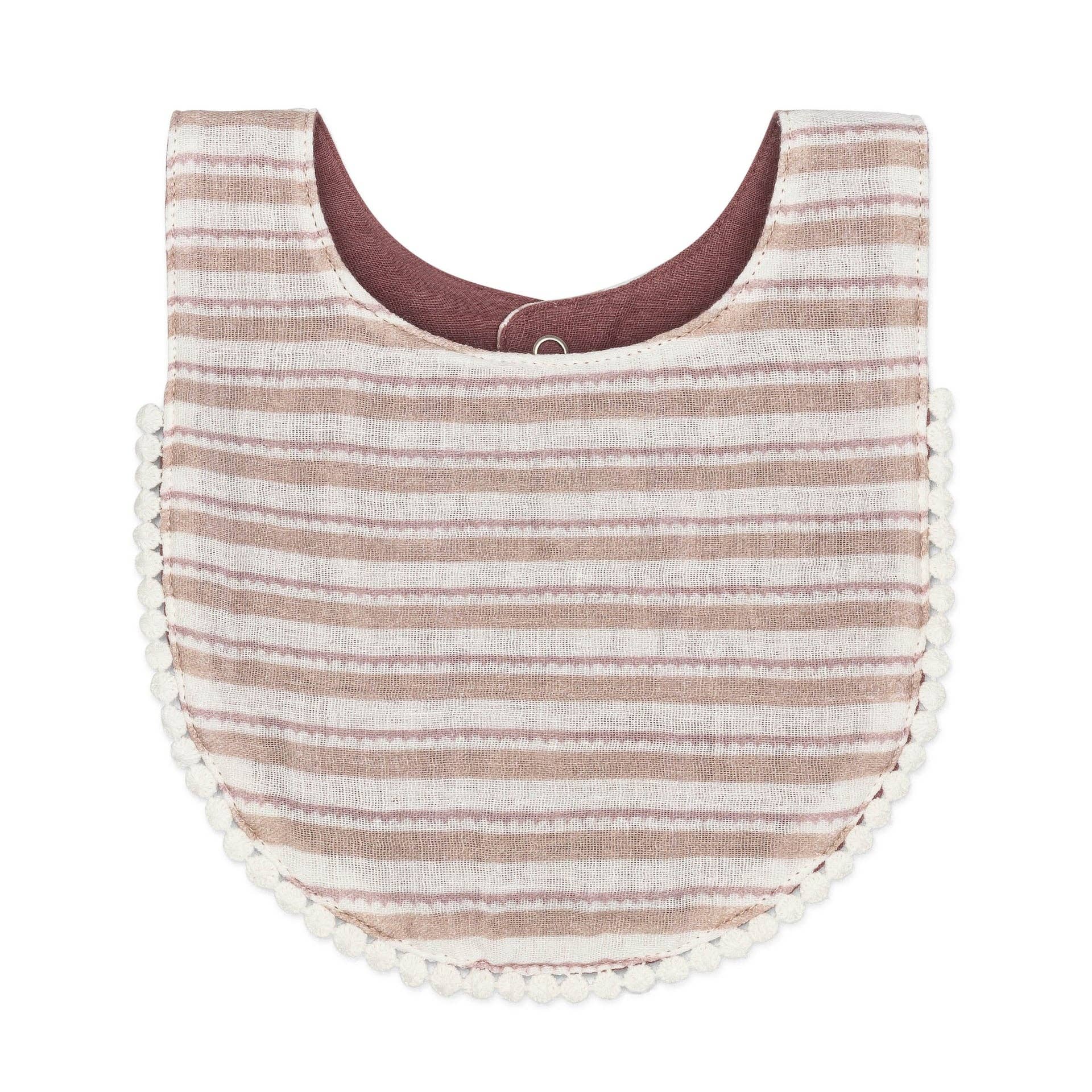 Violet Floral Cotton Baby Bib Set