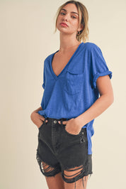 Zoie V-Neck Short Sleeve Top