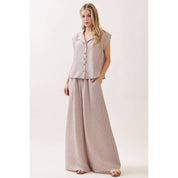 Ottilie Striped Smocked Waist Wide Leg Pants
