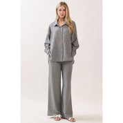 Livia Striped Tie Waist Wide Leg Pants