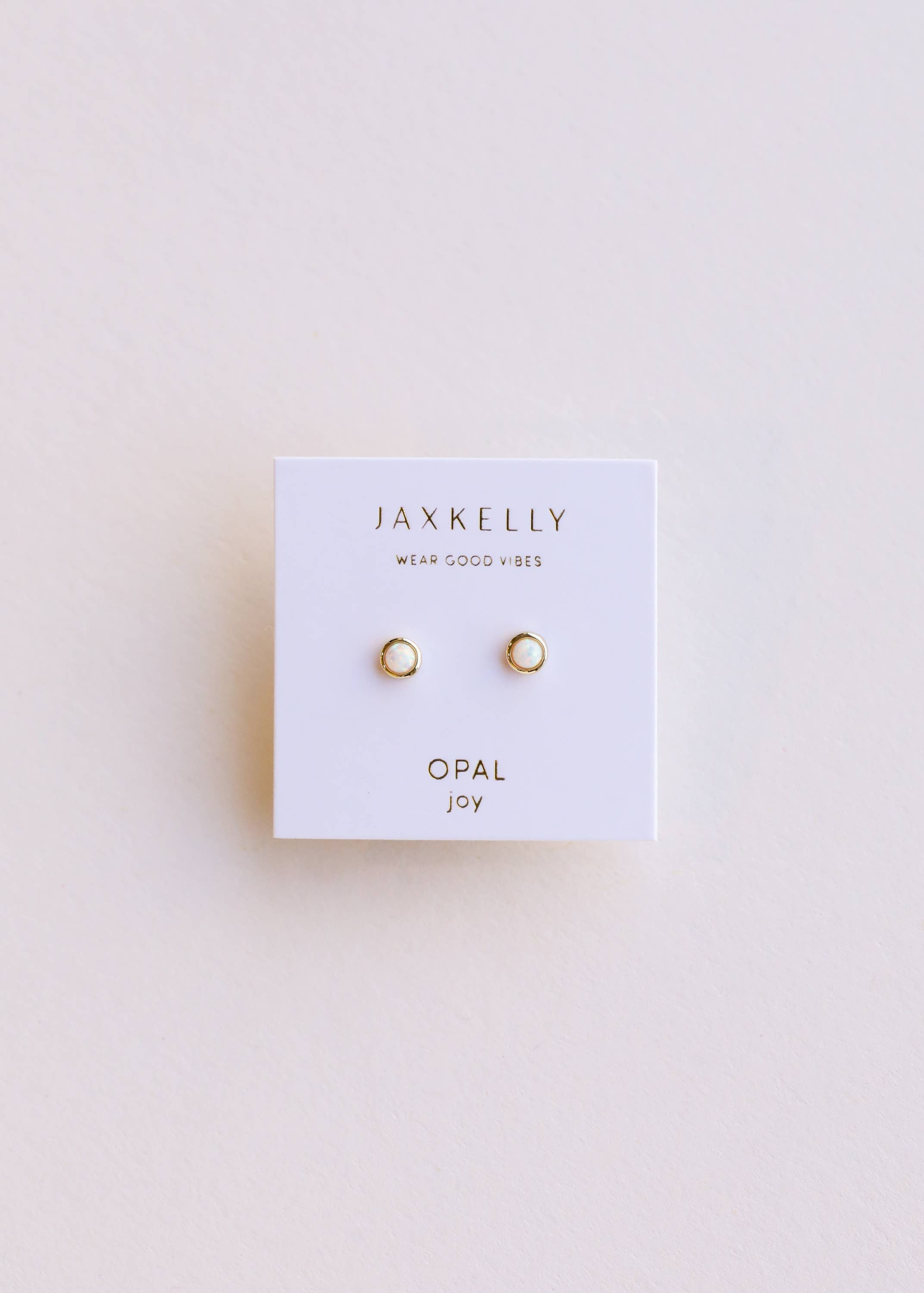 White Opal Simple Stud Earrings