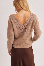 Esme Lace Back Ribbed Sweater