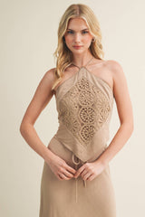 Zahara Crochet Halter Top
