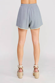 Embroidered Trim Shorts