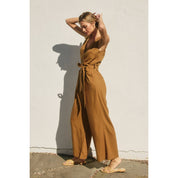 Vera Linen V-Neck Jumpsuit