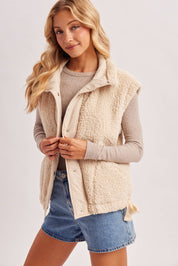 Hana Mock Neck Sherpa Vest