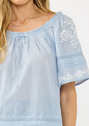 Iris Embroidered Raglan Top